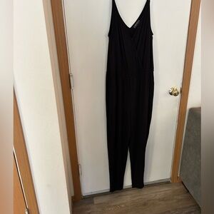 Forever 21plus black jumpsuit cross front adjustable straps